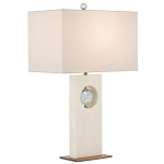 Настольная лампа из мрамора с тканевым прямоугольным абажуром Eternity варинант исполнения - 3 | Loft Concept в Саратове