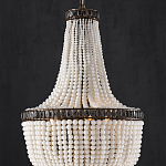 Люстра каплевидной формы декорированная нитями стеклянных бусин молочного цвета Bead threads варинант исполнения - 2 | Loft Concept в Саратове