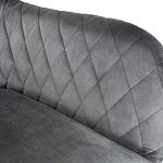 Барный стул со спинкой и подлокотниками на 4-х металлических ножках Douglas Rhombus Серый Велюр варинант исполнения - 4 | Loft Concept в Саратове