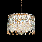 Люстра круглая с хрустальными подвесками на золотистом каркасе Roul Crystal Light варинант исполнения - 6 | Loft Concept в Саратове