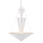 Люстра светодиодная белая геометрической формы с рифленым плафоном White Geometric Lamps варинант исполнения - 1 | Loft Concept в Саратове