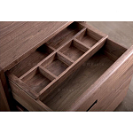 Прикроватный столик деревянный с 2-мя ящиками Moon Walnut Furniture варинант исполнения - 3 | Loft Concept в Саратове