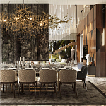 Подвесная люстра в виде ветвей деревьев золотого цвета с прозрачными подвесками-каплями 10 и 14 ламп Droplet Chandelier варинант исполнения - 7 | Loft Concept в Саратове