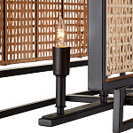 Люстра прямоугольной формы с чёрным каркасом и вставкой из плетеного материала Cage for Light варинант исполнения - 2 | Loft Concept в Саратове