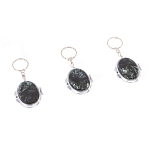 Зеркало брелок карманное двухстороннее из натурального камня Серафинит Stone Mirrors варинант исполнения - 4 | Loft Concept в Саратове