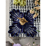 Менажница темно-синяя фарфоровая с бронзовой фигуркой ангела Eden Garden варинант исполнения - 3 | Loft Concept в Саратове