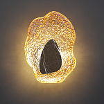 Бра с волнообразным стеклянным плафоном и вставкой из мрамора Liquid Stone варинант исполнения - 9 | Loft Concept в Саратове