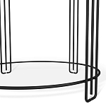 Стол журнальный круглый со столешницей из стекла Gold and Black Marble варинант исполнения - 4 | Loft Concept в Саратове