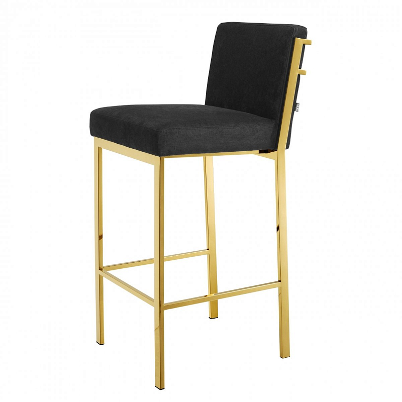 Барный стул Eichholtz Bar Stool Scott Gold Черный Глянцевое золото Барный стул Eichholtz Bar Stool Scott Gold Черный Глянцевое золото в Саратове | Loft Concept