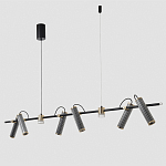 Люстра с 8-ю цилиндрическими плафонами на магнитном креплении и черным металлическим основанием Bronze Concert варинант исполнения - 2 | Loft Concept в Саратове