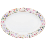 Сервиз столовый из фарфора белый с цветочным принтом на 6 персон 23 предмета Flower Porcelain Collection варинант исполнения - 2 | Loft Concept в Саратове