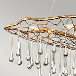 Люстра подвесная золотого цвета с металлическим сетчатым основанием и стеклянными каплевидными подвесками Hinkley варинант исполнения - 10 | Loft Concept в Саратове