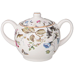 Чайный сервиз из фарфора белый с рисунком цветов на 6 персон 14 предметов Garden Whisper Porcelain Set  варинант исполнения - 3 | Loft Concept в Саратове