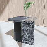 Slice журнальный столик из мрамора и массива дуба варинант исполнения - 1 | Loft Concept в Саратове