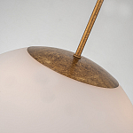 Подвесной светильник золотого цвета с полусферическим опаловым плафоном и декоративным элементом Elstead Lighting варинант исполнения - 5 | Loft Concept в Саратове