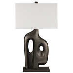 Настольная лампа с прямоугольным тканевым абажуром на фигурном каркасе Brutilist  варинант исполнения - 4 | Loft Concept в Саратове