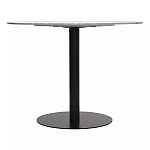 Круглый обеденный стол с белой мраморной столешницей White Tabletop on Black Base варинант исполнения - 4 | Loft Concept в Саратове