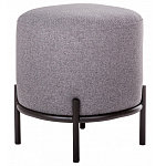 Круглый пуф на металлических ножках с обивкой из рогожки Casey Poof варинант исполнения - 1 | Loft Concept в Саратове