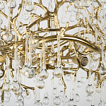 Подвесная люстра в виде ветвей деревьев золотого цвета с прозрачными подвесками-каплями 8 и 14 ламп Droplet Chandelier варинант исполнения - 6 | Loft Concept в Саратове