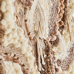 Овальный Современный Гобелен Абстракция в бежевых тонах Shallow варинант исполнения - 3 | Loft Concept в Саратове