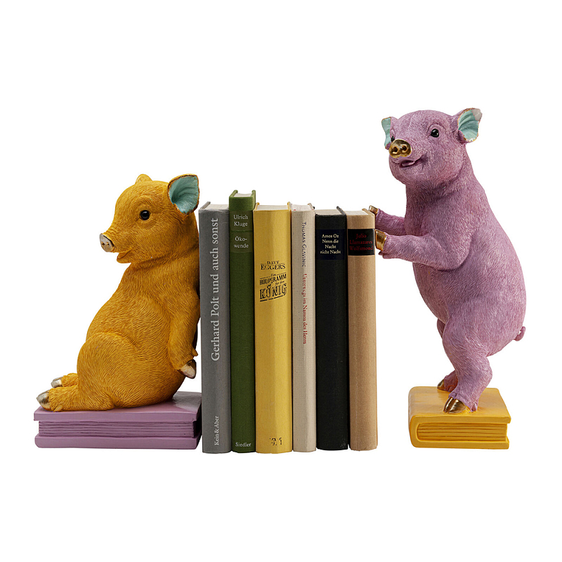 Держатель для книг Multicolored Piglet Bookends Желтый Розовый в Саратове | Loft Concept 
