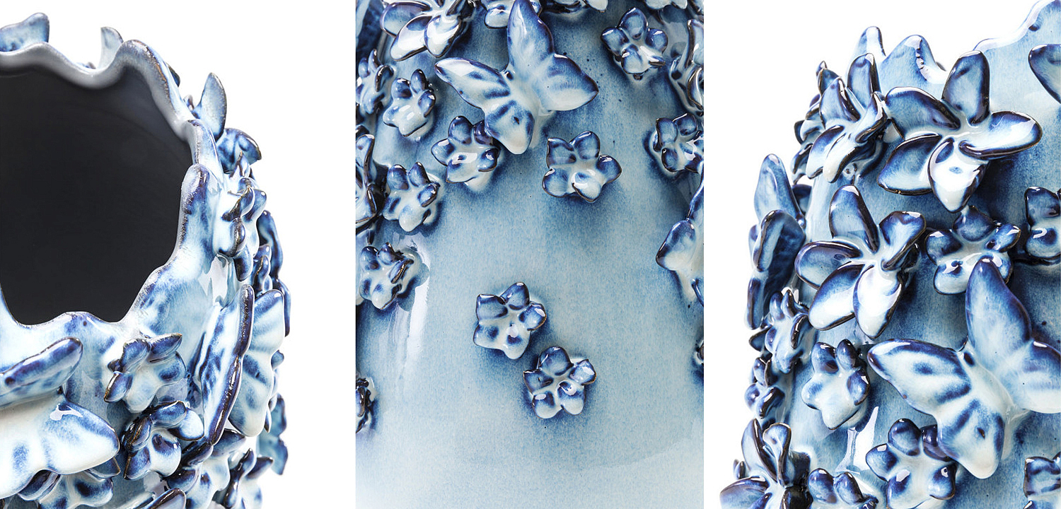 Ваза Blue & white Butterflies vase Ваза Blue & white Butterflies vase - Loft-Concept в Саратове