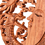 Панно из дерева дракон и луна Panel With Animals варинант исполнения - 2 | Loft Concept в Саратове