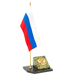 Флагшток с гербом России из натурального камня змеевик Stone Flagpole варинант исполнения - 1 | Loft Concept в Саратове