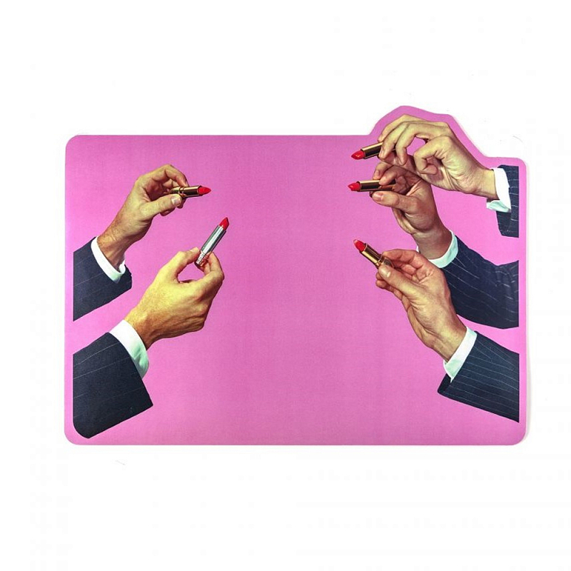Салфетка под приборы Seletti Pink Lipstick Розовый Мульти Салфетка под приборы Seletti Pink Lipstick Розовый Мульти в Саратове | Loft Concept