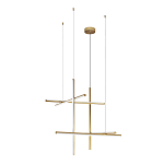 Люстра с 6-ю  пересекающимися цилиндрическими плафонами на тонких тросах Trumpet tube варинант исполнения - 4 | Loft Concept в Саратове