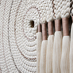 Художественный Гобелен Макраме White Disk Harmony варинант исполнения - 3 | Loft Concept в Саратове