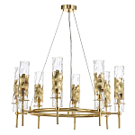 Люстра подвесная круглая с 8-ю цилиндрическими плафонами из стекла LIAISON варинант исполнения - 3 | Loft Concept в Саратове