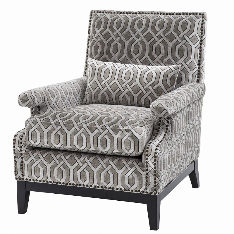 Кресло Eichholtz Chair Goldoni Grey Серый Черный в Саратове | Loft Concept 