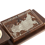 Настольный письменный набор с часами в виде пирамиды из природного камня обсидиана Pyramid of Time варинант исполнения - 4 | Loft Concept в Саратове