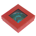 Зеркало карманное складное круглое из натурального камня Малахит с Хризоколлой в подарочной упаковке Silver Stone Mirrors варинант исполнения - 4 | Loft Concept в Саратове