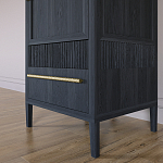 Узкий Шкаф Primo с 2 выдвижными ящиками Черный дуб варинант исполнения - 4 | Loft Concept в Саратове