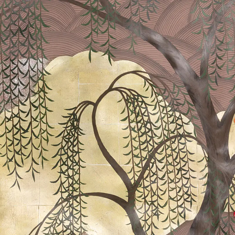 Обои ручная роспись Willow & Waves Original colourway on Edo painted Xuan paper with antiquing Обои ручная роспись Willow & Waves Original colourway on Edo painted Xuan paper with antiquing в Саратове | Loft Concept