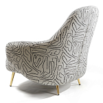 Кресло мягкое с принтом на золотистых ножках Onlooker варинант исполнения - 4 | Loft Concept в Саратове