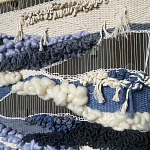 Современное ткачество гобелен в синих оттенках Blue Undine II варинант исполнения - 2 | Loft Concept в Саратове