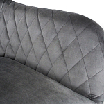 Барный стул со спинкой и подлокотниками на 4-х деревянных ножках Douglas Rhombus Серый Велюр варинант исполнения - 4 | Loft Concept в Саратове