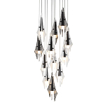 Люстра каскадная с 12-ю рельефными прозрачными плафонами Glass Pod  варинант исполнения - 1 | Loft Concept в Саратове