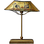 Настольная лампа с абажуром из металла Chinoiserie Cranes Table Lamp Gold варинант исполнения - 1 | Loft Concept в Саратове