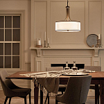 Люстра подвесная с двойным круглым плафоном из органзы и матового стекла Kichler варинант исполнения - 12 | Loft Concept в Саратове