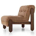 Кресло с деревянным каркасом и обивкой из кожи Medieval Furniture варинант исполнения - 1 | Loft Concept в Саратове