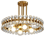 Люстра круглая золотистая с прозрачными стеклянными плафонами в форме шара Crystal Kaleidoscope варинант исполнения - 1 | Loft Concept в Саратове