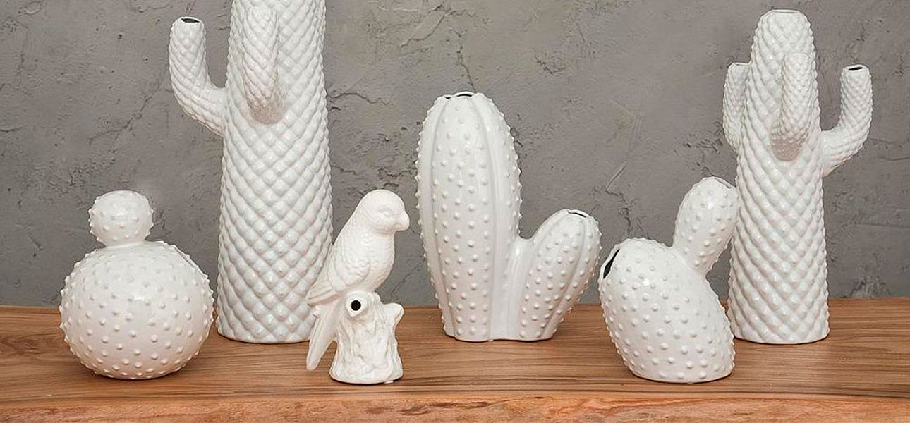 Фигурка керамика белый кактус White Cactus - Loft-Concept в Саратове