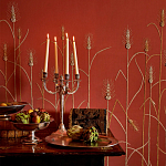 Обои с вышивкой ручной работы Ceres Original colourway on wool sateen варинант исполнения - 1 | Loft Concept в Саратове