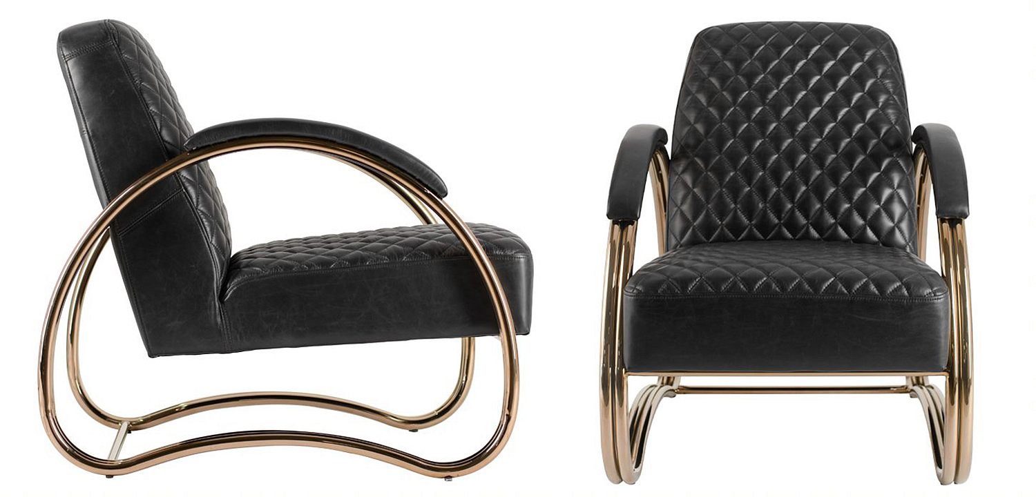 Кресло Hodges Armchair black leather Кресло Hodges Armchair black leather - Loft-Concept в Саратове