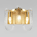 Бра с металлическим основанием золотого цвета и хрустальными подвесками Textured Glass варинант исполнения - 2 | Loft Concept в Саратове