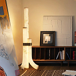 Торшер геометрический с тремя мраморными плафонами Marble Tripod варинант исполнения - 8 | Loft Concept в Саратове